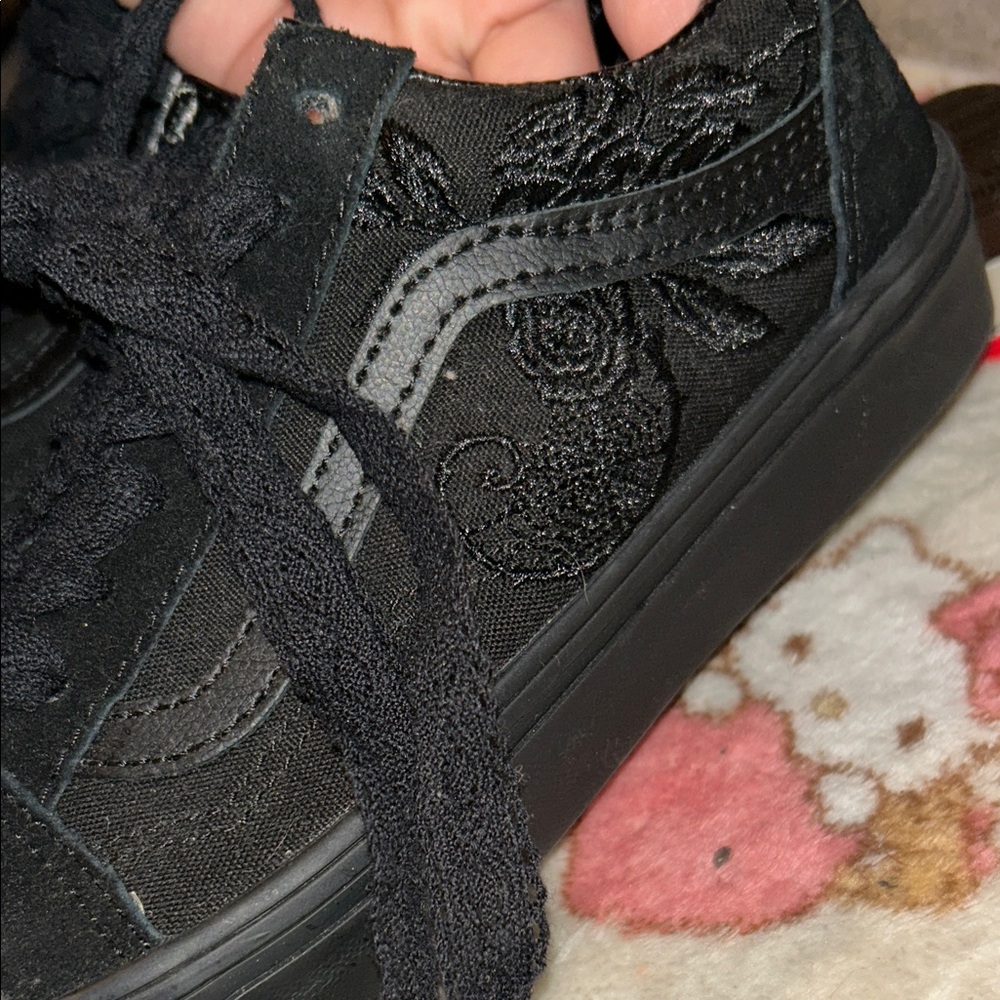 Vans Black Floral Women's Sneakers